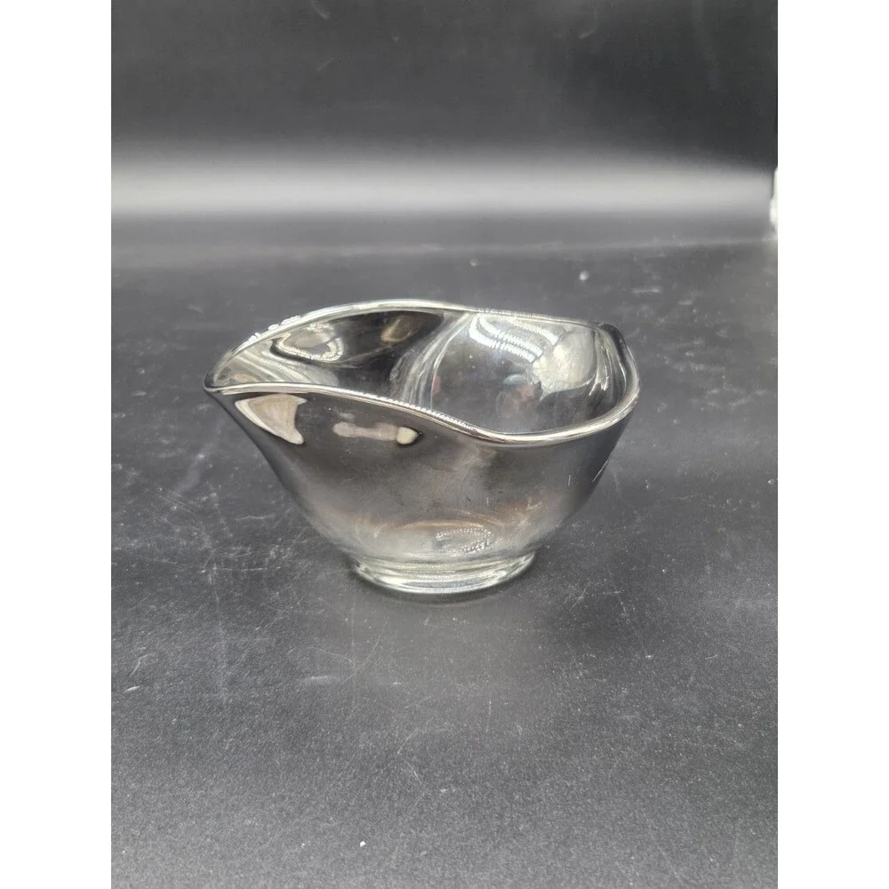 Vintage Silver Rim MCM Mid Century Bowl Snacks Nuts Dips 5